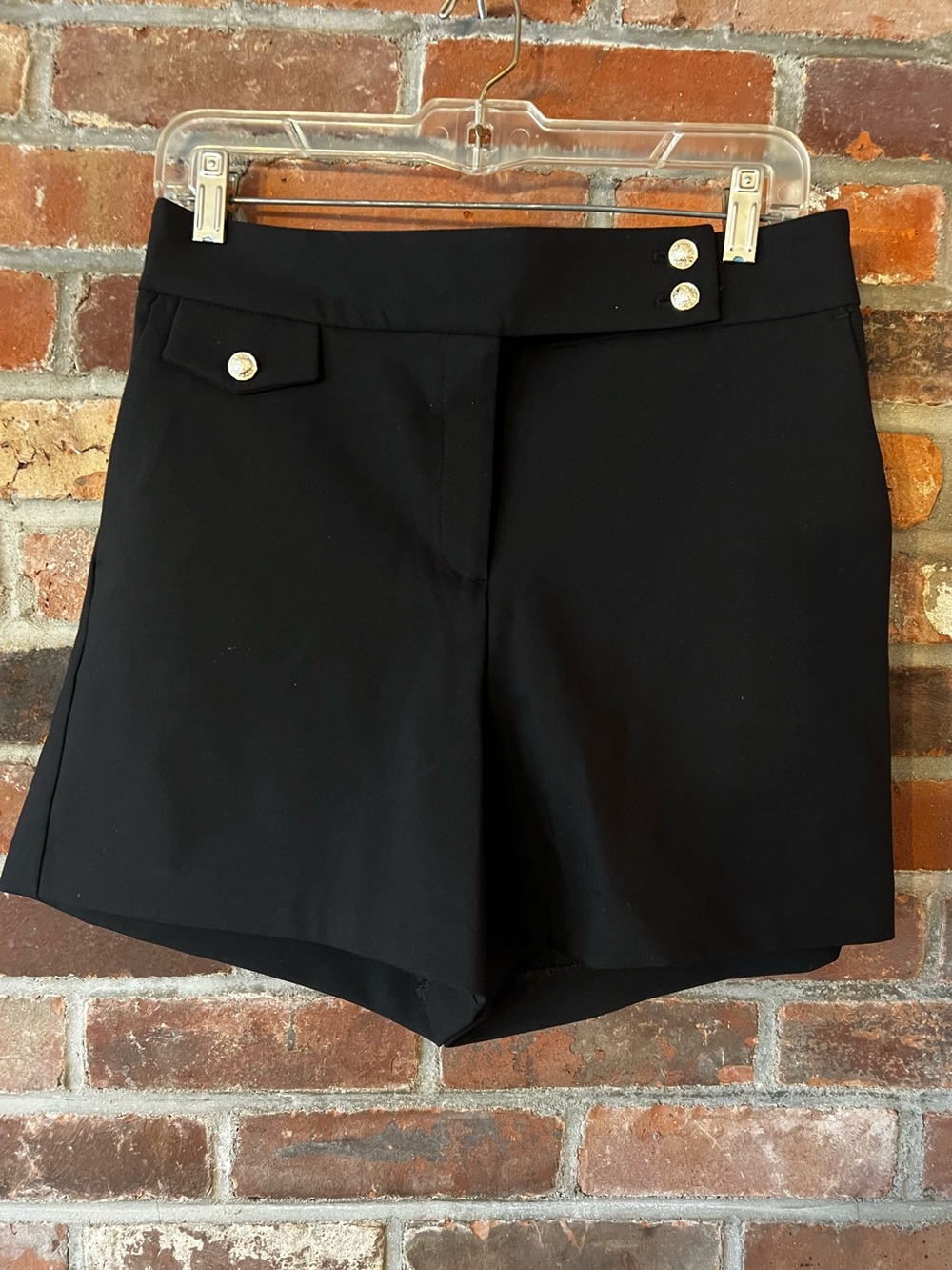 Rachel Zoe Black High-Waist Tailored Shorts